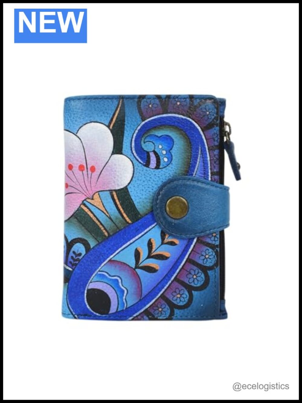 Hand Painted Genuine Leather Women's Organizer Wallet